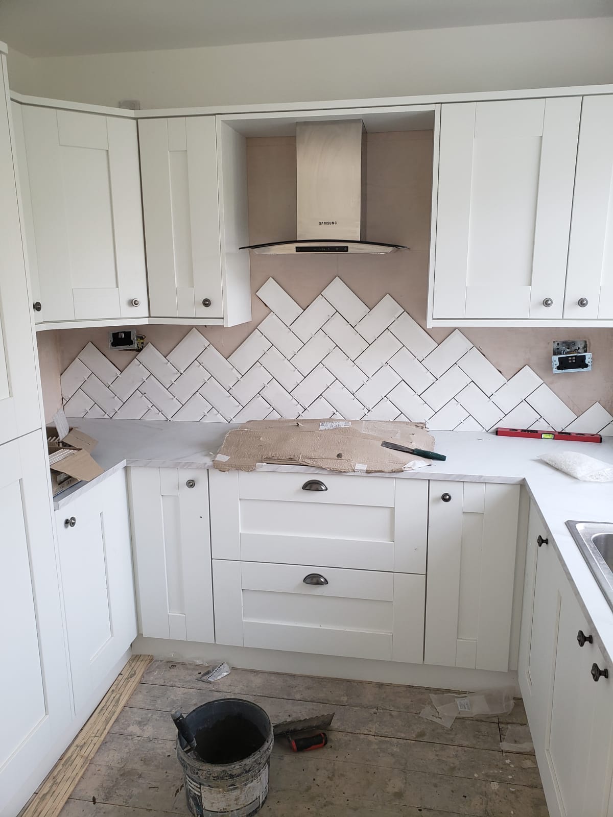 Kitchen installation in progress